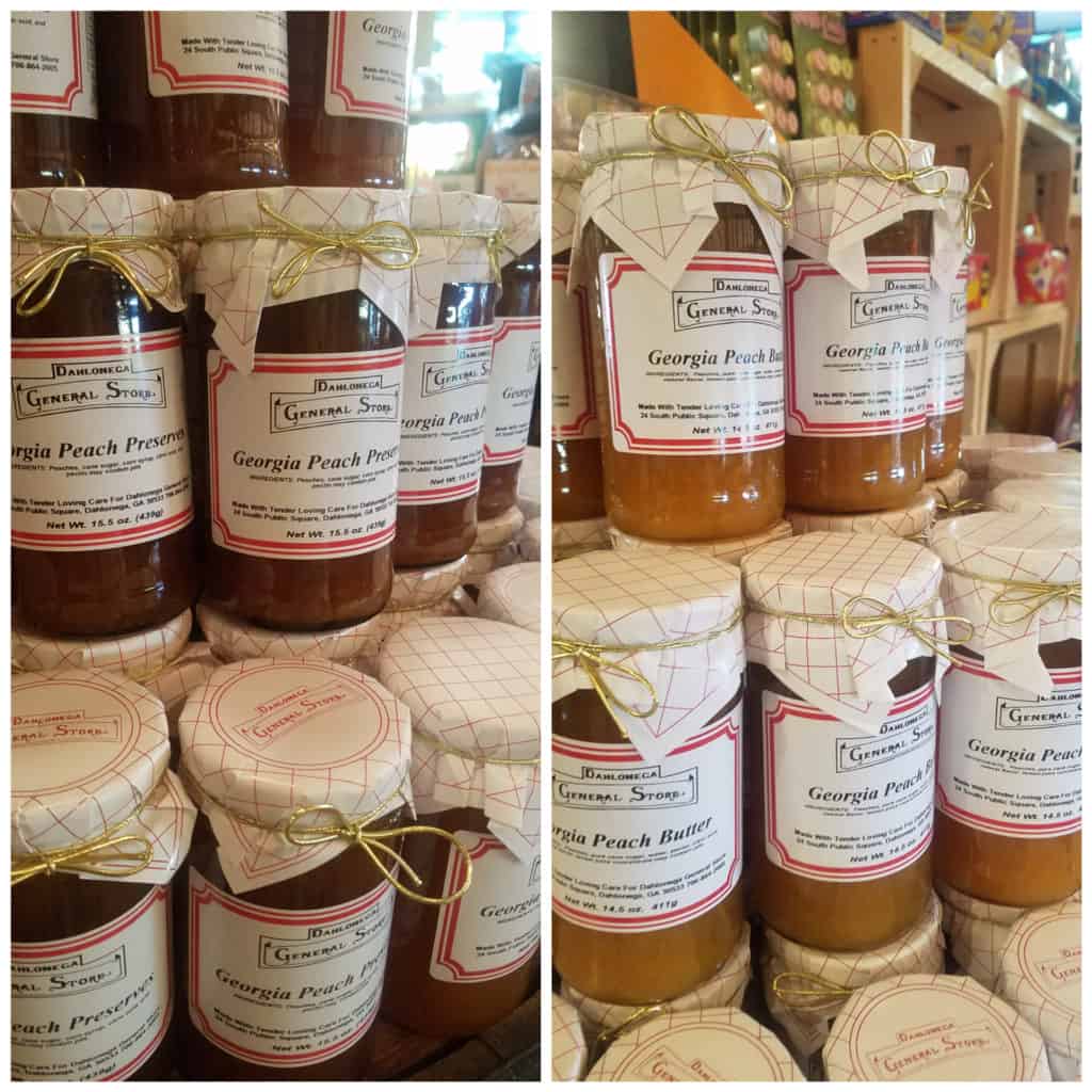 A picture full of peach jam & preserves.