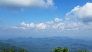 Looking out from the top of Brasstown Bald at surrounding areas and moutnains