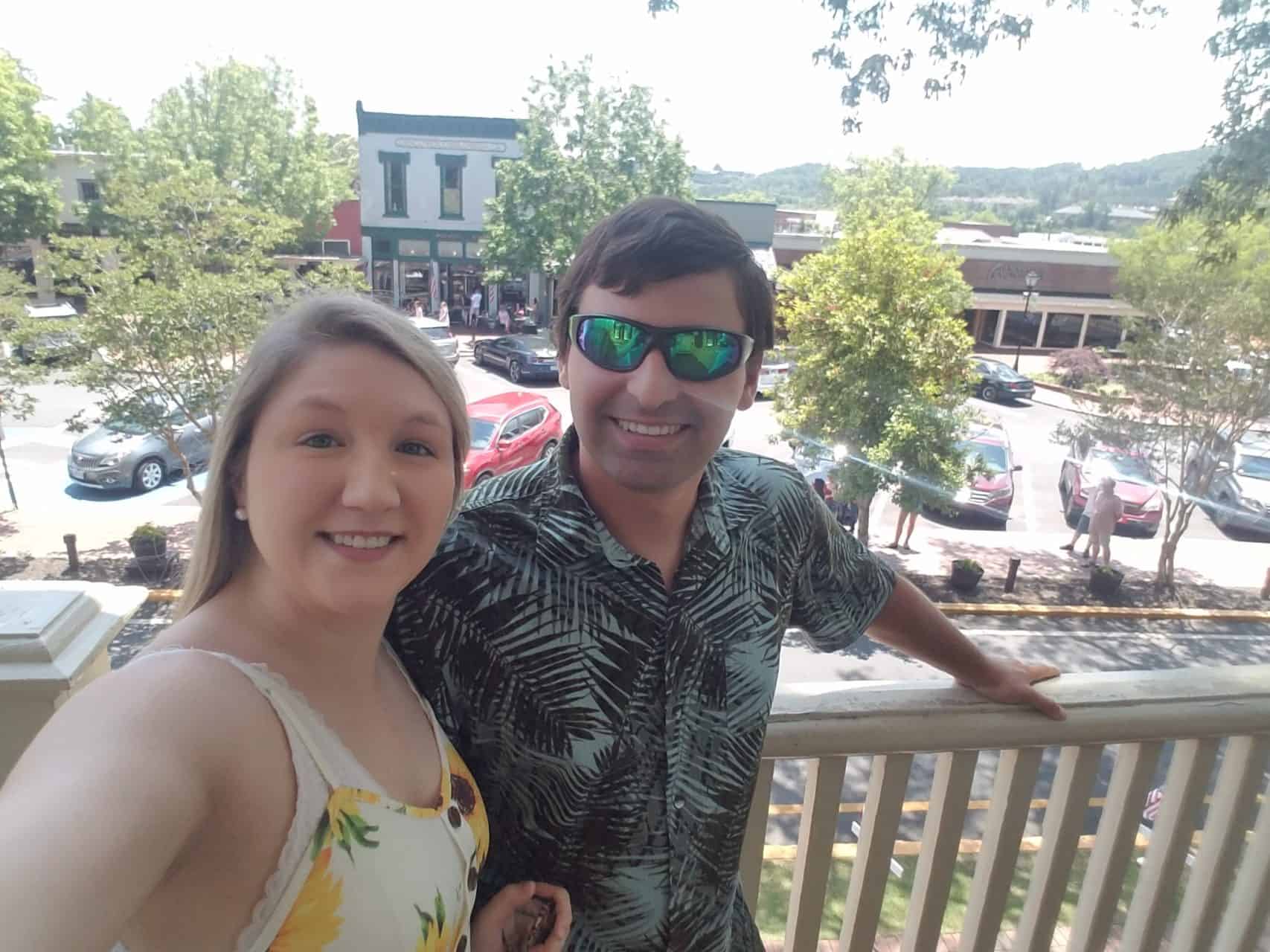 A fun day in Dahlonega, Georgia. A piture of me and my husband taking in the beautiful city.
