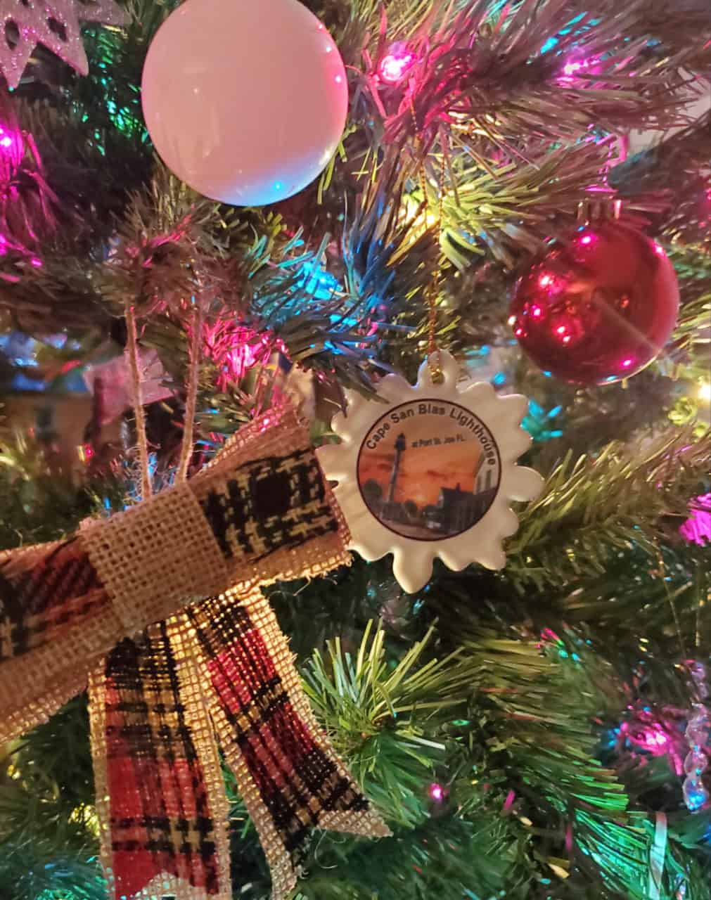 Up close picture of our ornament from Cape San Blas Lighthouse from Port St. Joe