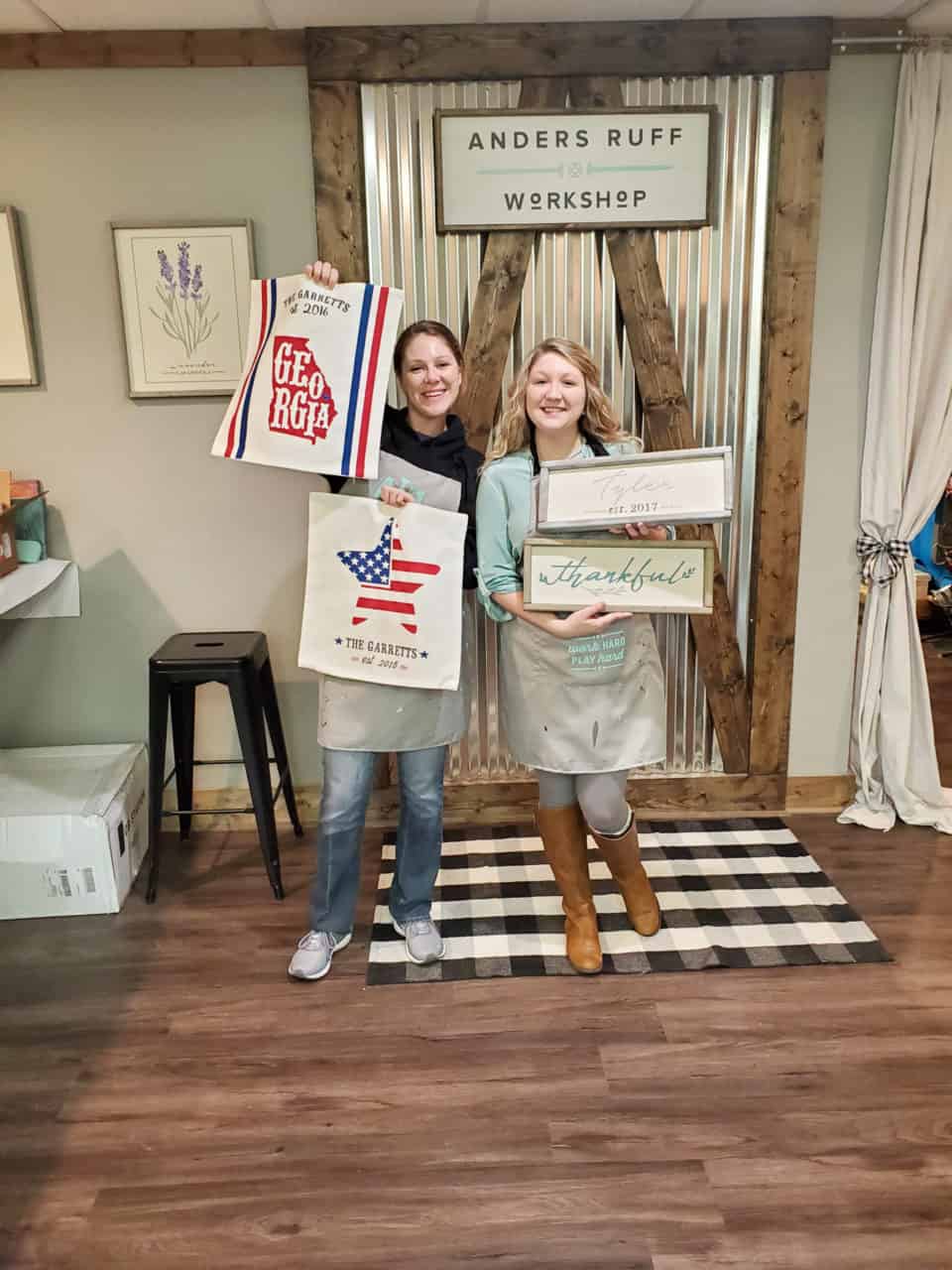 Me and My Cousin Doing an AR Workshop Project. She Made Pillows, I Made Some Cute Signs For My House.