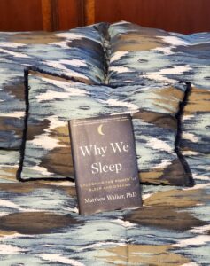 Why We Sleep Hardback Book- On the Bed
