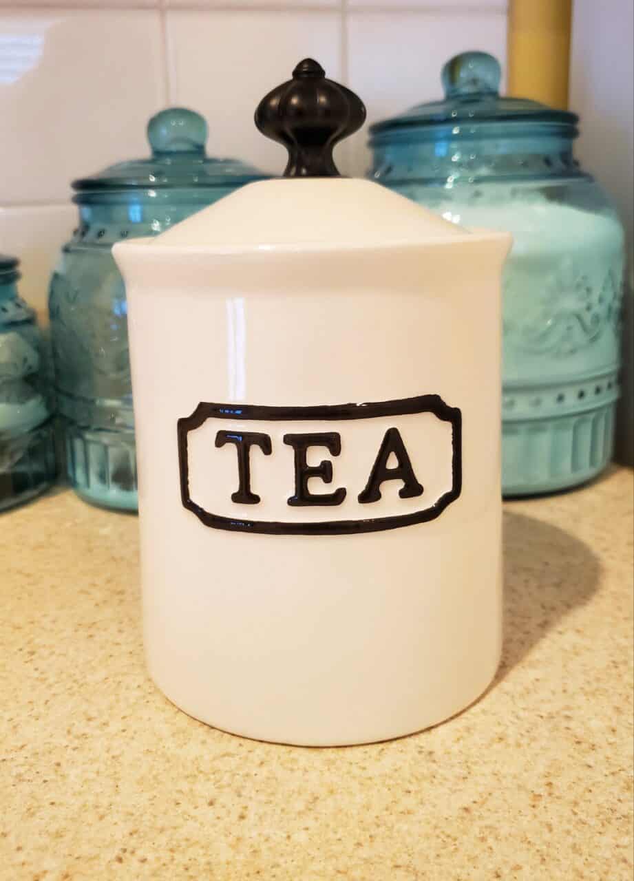 Tea Storage Container White and Black