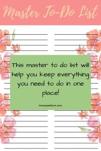 This master to do list will help you keep everything you need to do in one place!